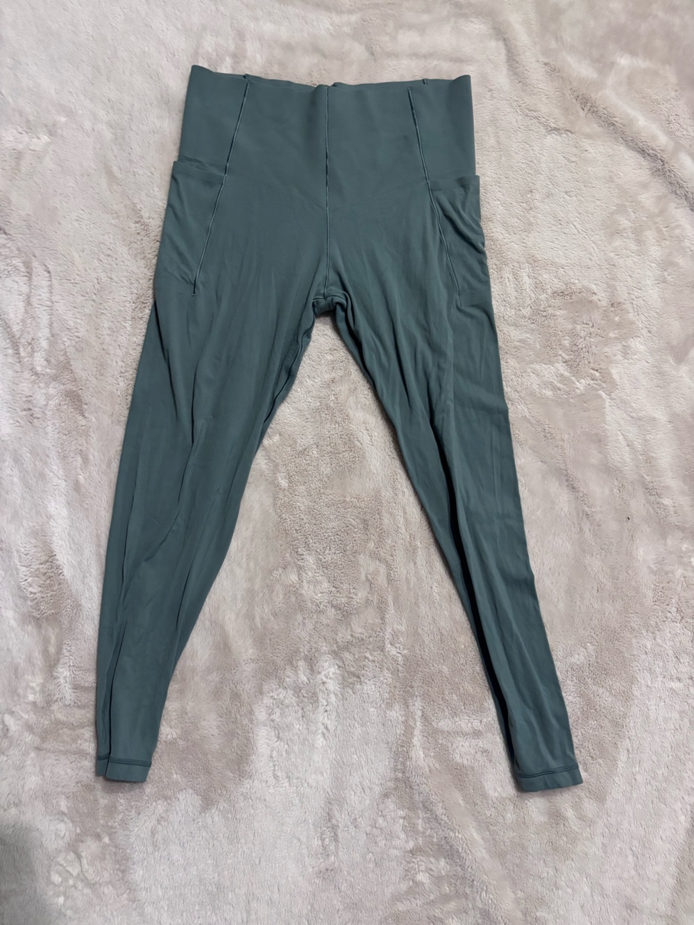 aerie High-Rise Slate Green Leggings with Side Pockets